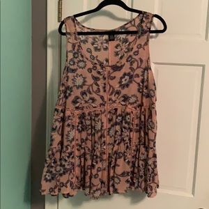 pink floral tunic tank